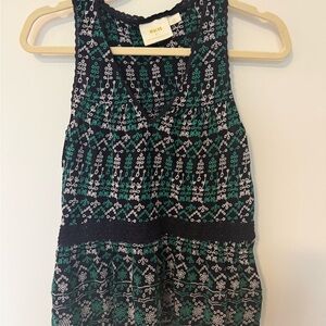 Anthropologie Maeve Cammie Embroidered Eyelet Peplum SleevelessTop